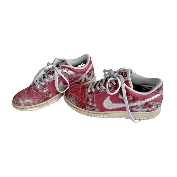 2007 Nike Dunk Low GS Team Red Metallic Silver Size 6y - Picture 1 of 9